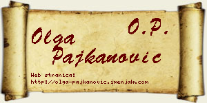 Olga Pajkanović vizit kartica